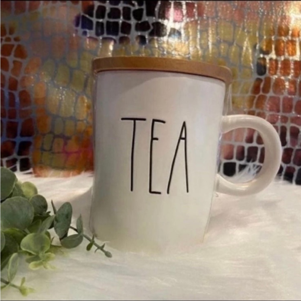 Rae Dunn TEA Farmhouse Kitchen Mug With Wooden Lid